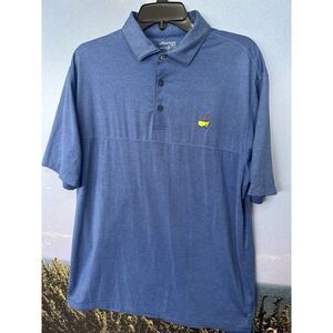Masters‎ Tech Polo Mens Large Blue Performance Augusta National Stretch Wicking